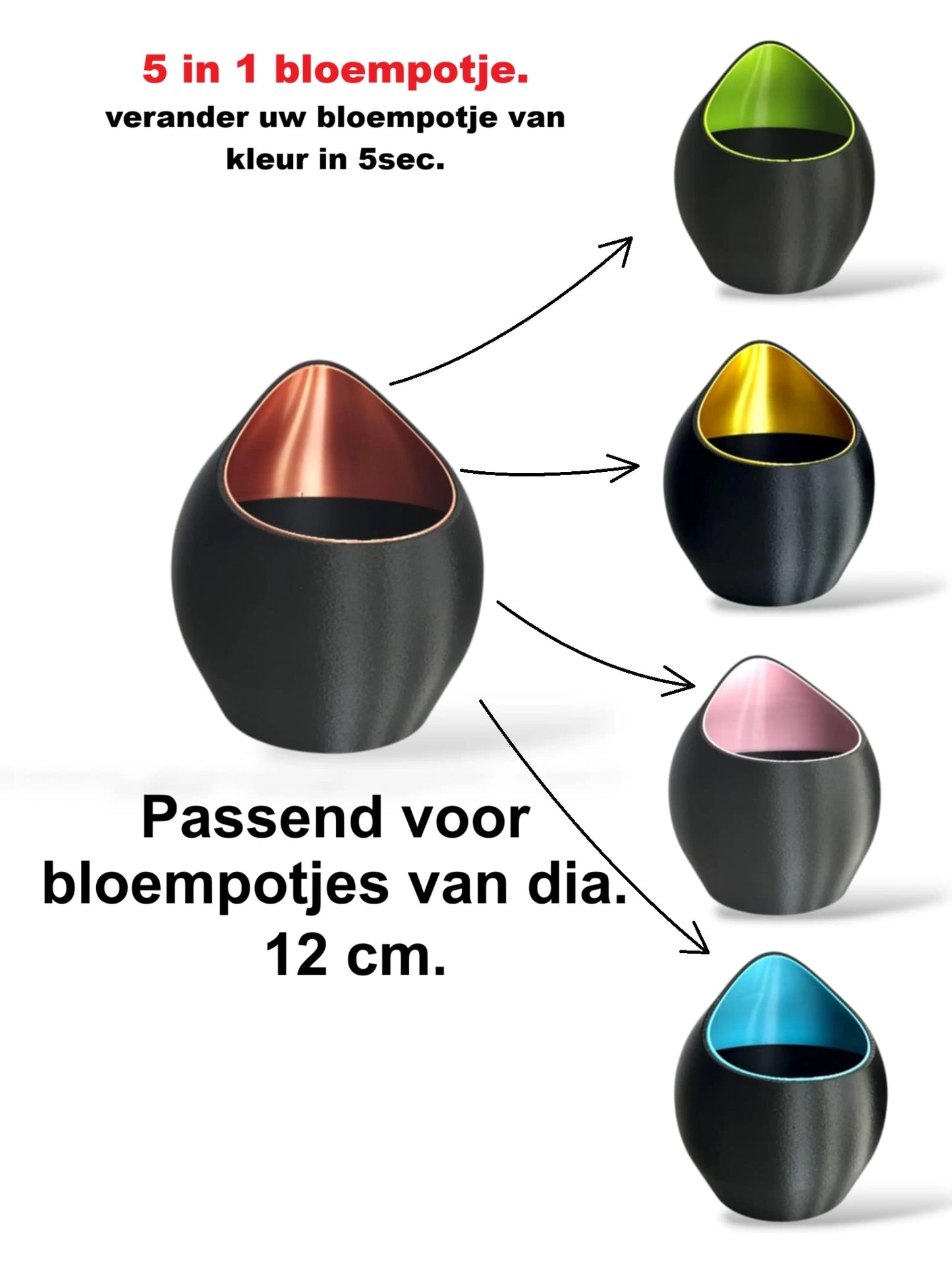 Design waterdrop bloempotje dia. 12cm - 5 in 1