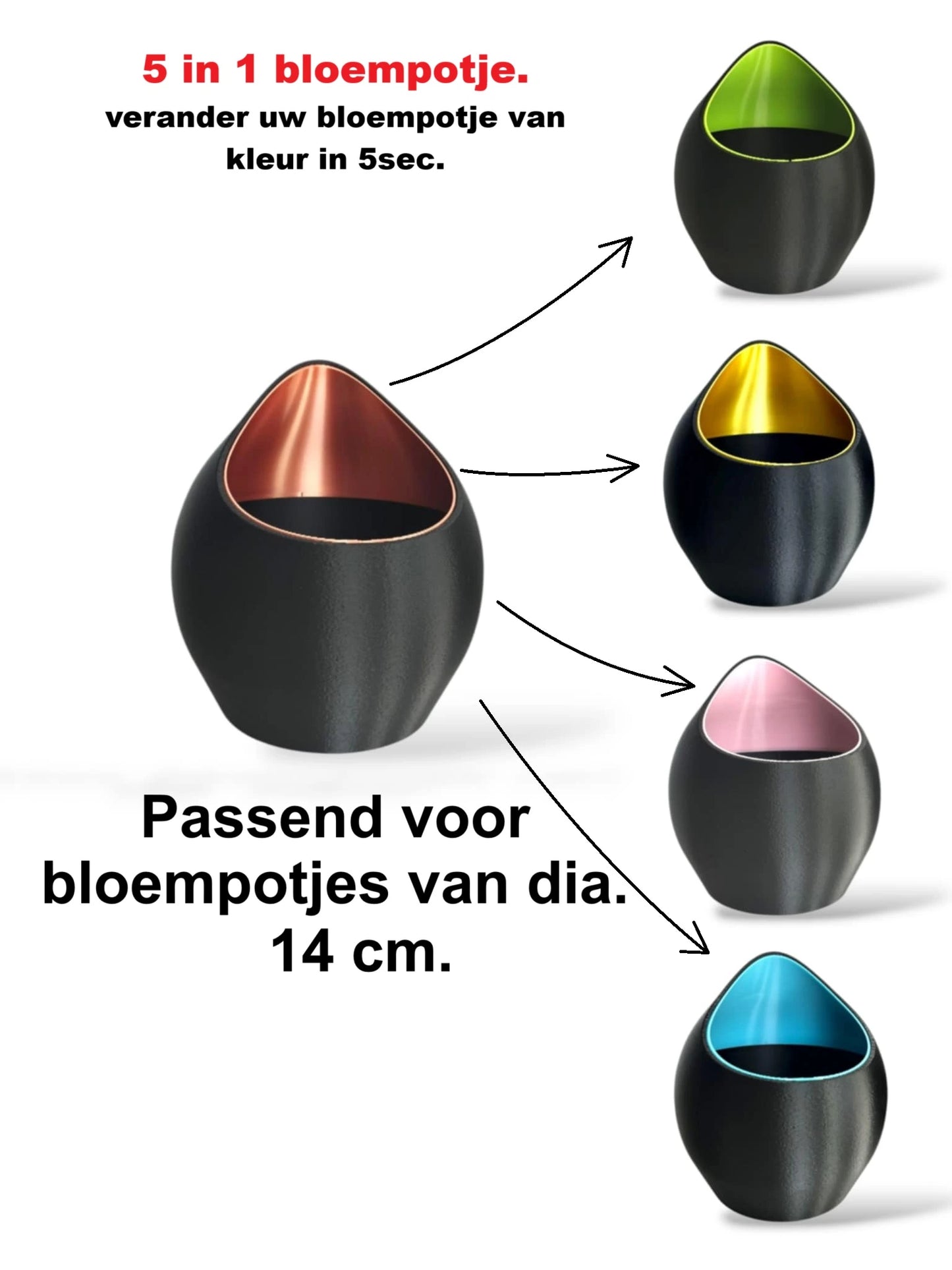 Design waterdrop bloempotje dia. 14cm - 5 in 1